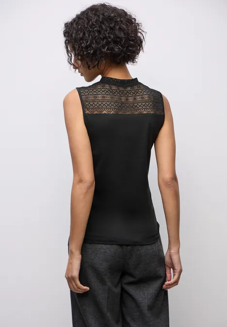 Top mit Spitze Black