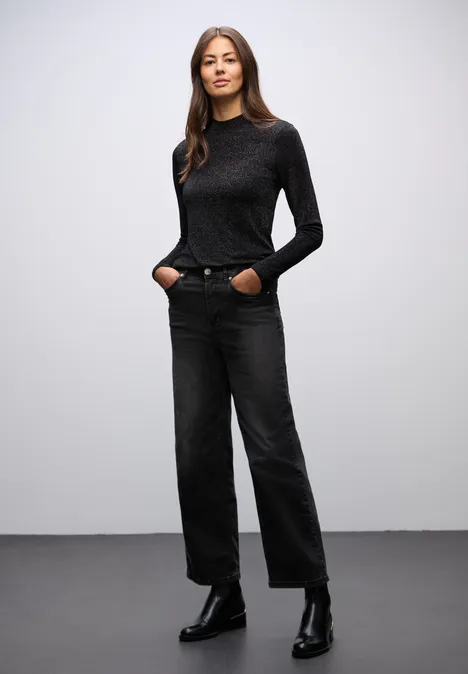 Glitzerndes Shirt Black