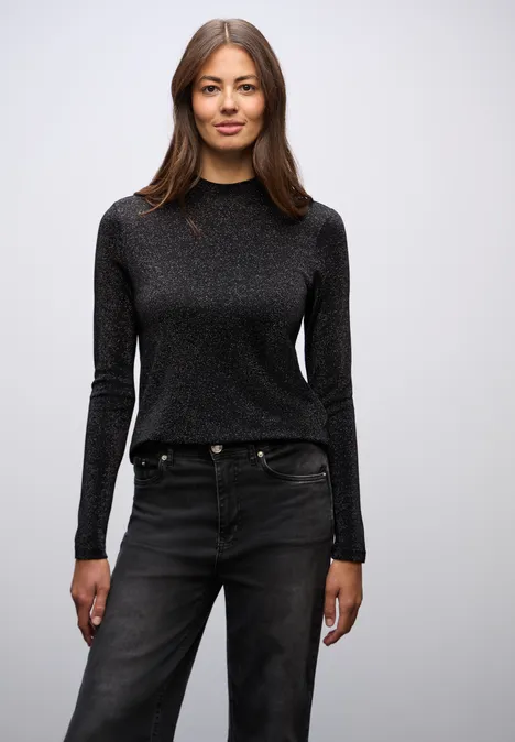 Glitzerndes Shirt Black