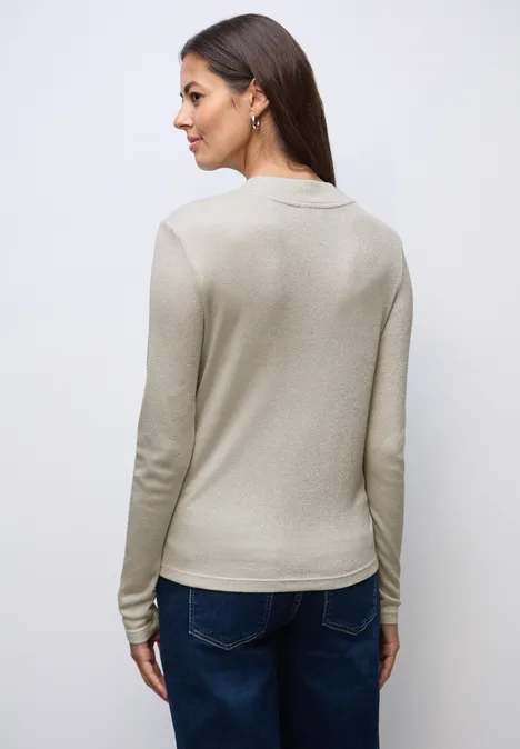 Glitzerndes Shirt soft beige