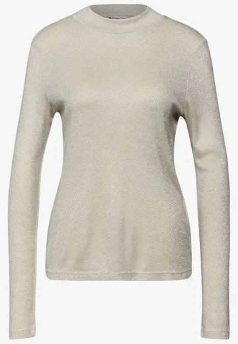 Glitzerndes Shirt soft beige