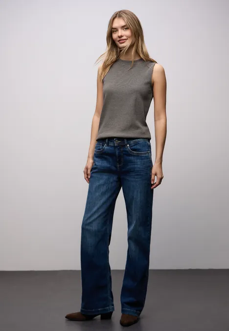 Top de base rayé darkest brown