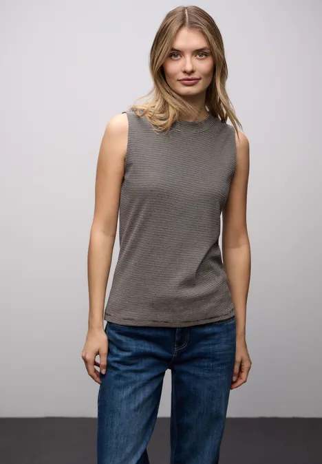 Top de base rayé darkest brown