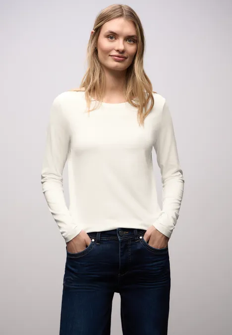 T-shirt basique à col rond off white T-shirt basique à col rond off white