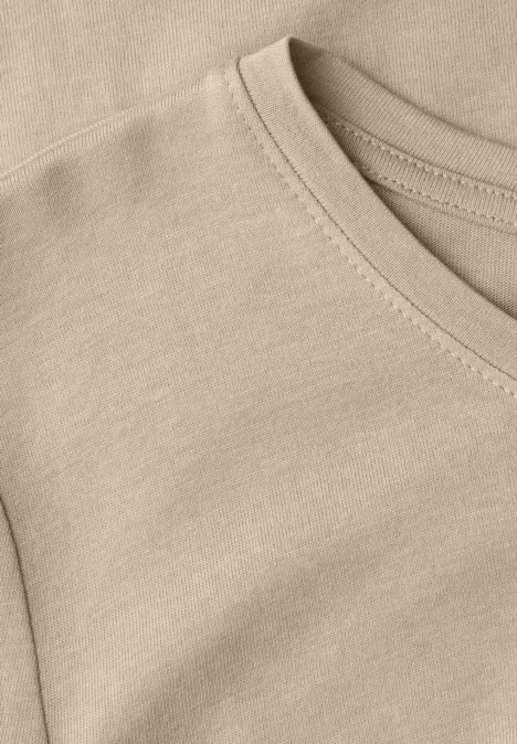 T-shirt basique à col rond cotton beige T-shirt basique à col rond cotton beige