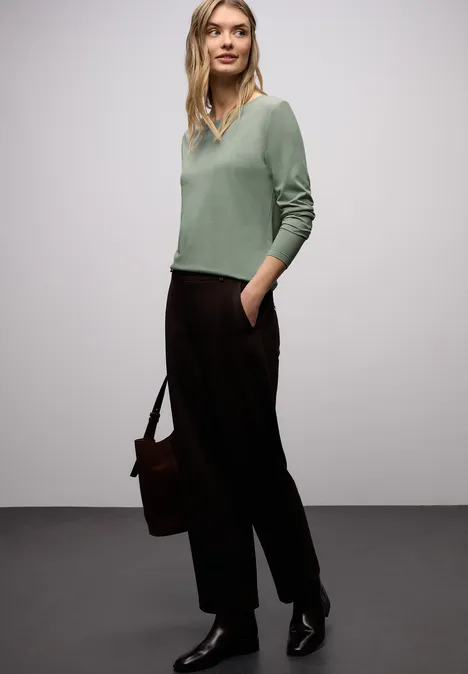 T-shirt basique à col rond dark serene green