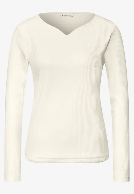 T-shirt basique avec structure côtelée off white T-shirt basique avec structure côtelée off white