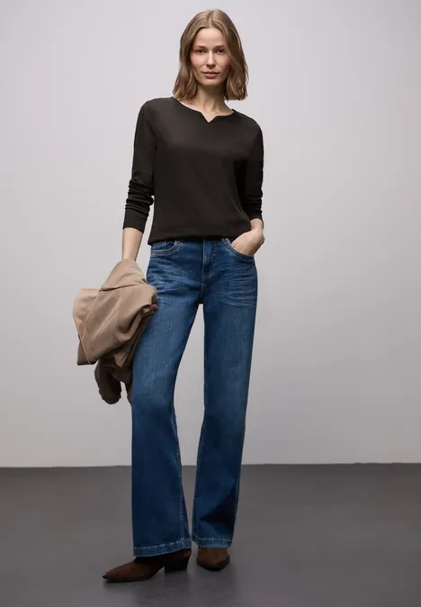 T-shirt basique avec structure côtelée darkest brown T-shirt basique avec structure côtelée darkest brown