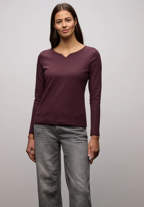 T-shirt basique avec structure côtelée Jazz Berry T-shirt basique avec structure côtelée Jazz Berry