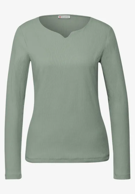 T-shirt basique avec structure côtelée dark serene green T-shirt basique avec structure côtelée dark serene green