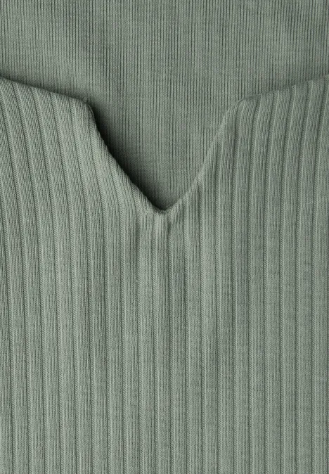 T-shirt basique avec structure côtelée dark serene green T-shirt basique avec structure côtelée dark serene green