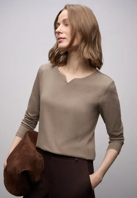 T-shirt basique avec structure côtelée null T-shirt basique avec structure côtelée null