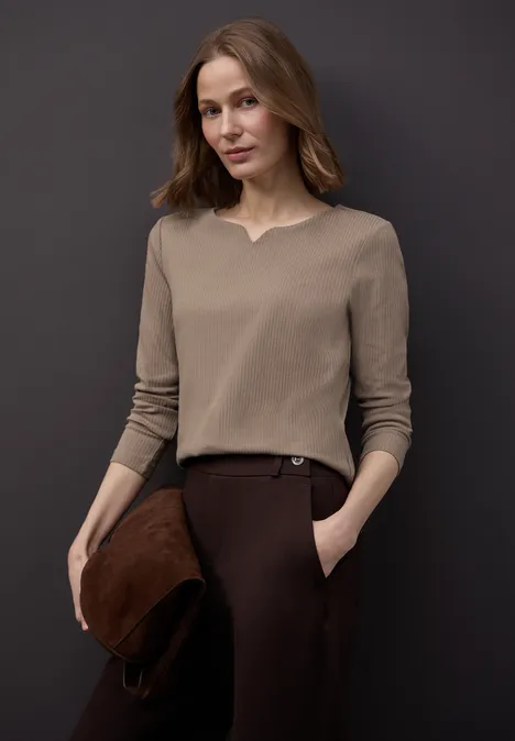 T-shirt basique avec structure côtelée null T-shirt basique avec structure côtelée null