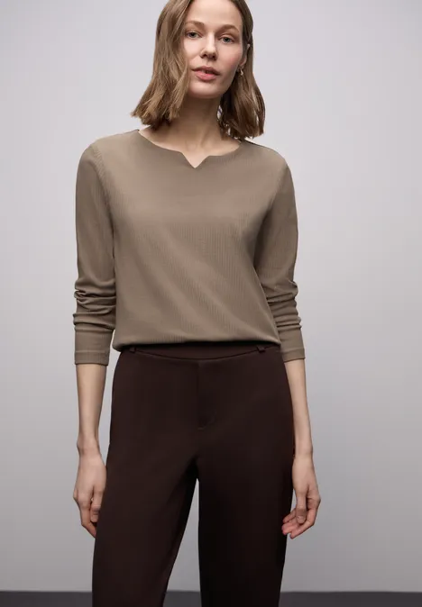 T-shirt basique avec structure côtelée null T-shirt basique avec structure côtelée null