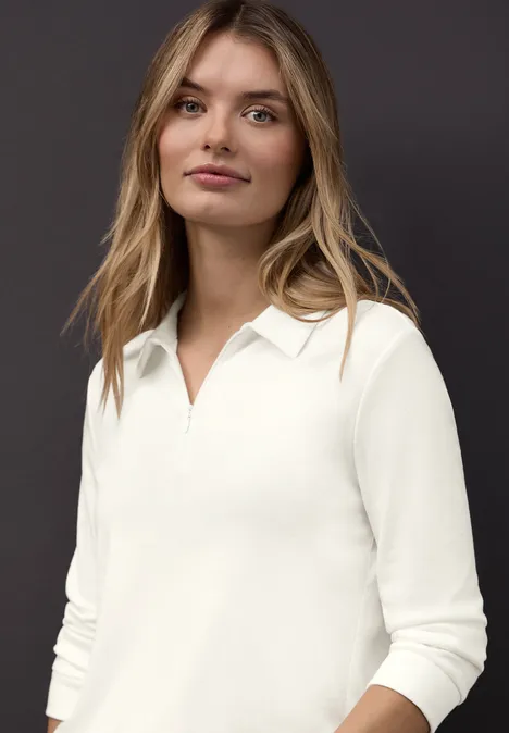 Polo avec fermeture éclair off white