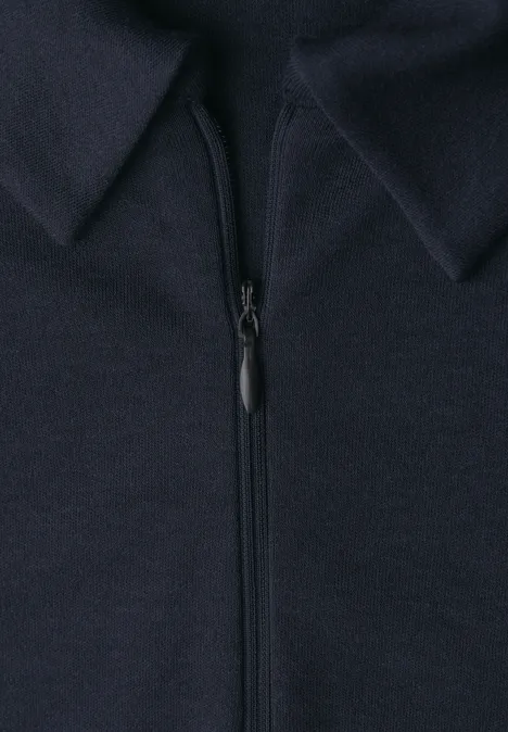 Poloshirt met rits shadowed navy