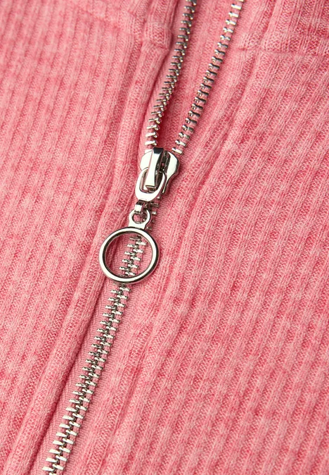 Shirt mit Rippstruktur striking coral mel.