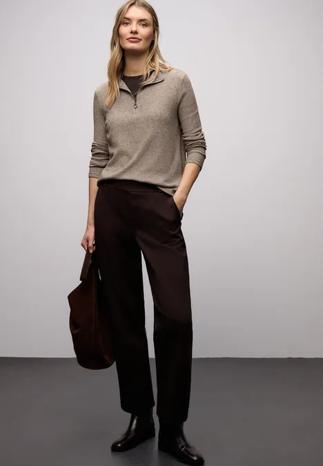 Shirt mit Rippstruktur light terra mocha mel.