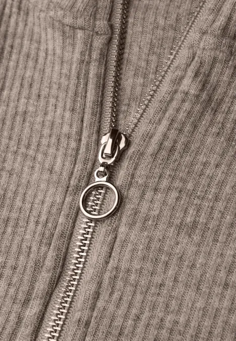 Shirt mit Rippstruktur light terra mocha mel.