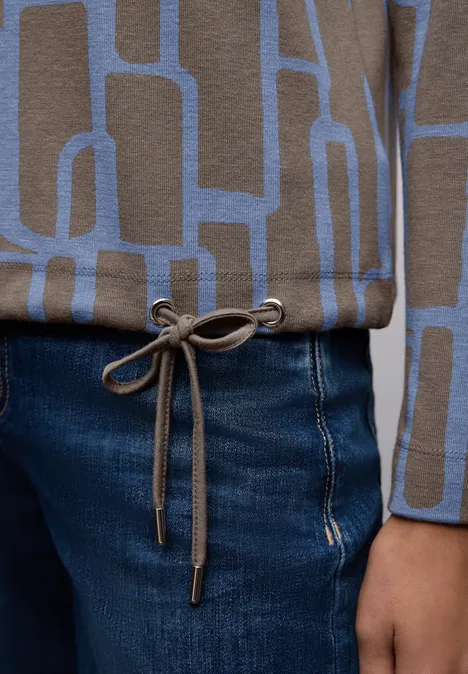 Print Shirt mit Tunnelzug frosted blue