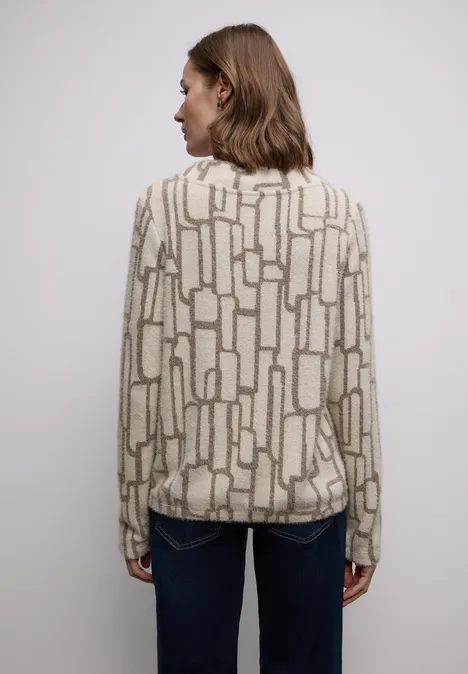 Gemustertes Shirt soft beige