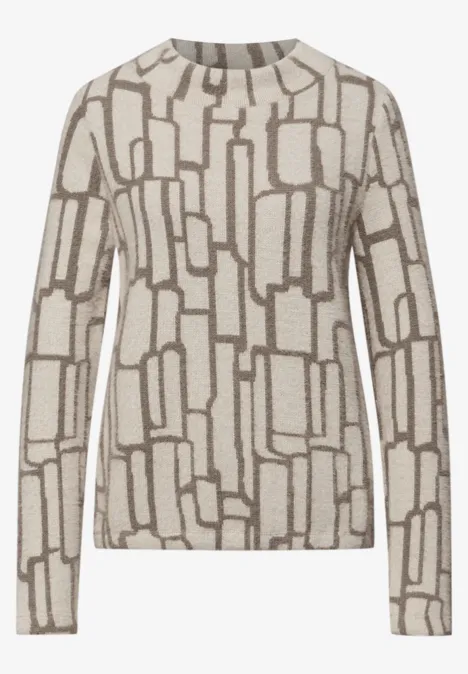 Gemustertes Shirt soft beige