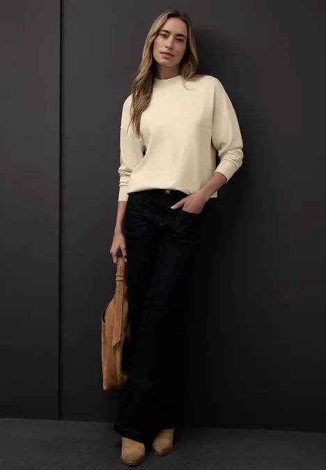 Shirt mit Ripp-Details soft beige Shirt mit Ripp-Details soft beige