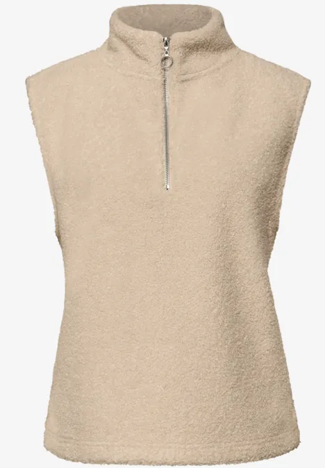 Teddy Shirt avec fermeture éclair Soft Fawn Beige