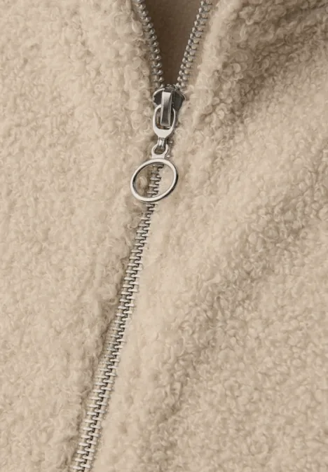 Teddy Shirt avec fermeture éclair Soft Fawn Beige