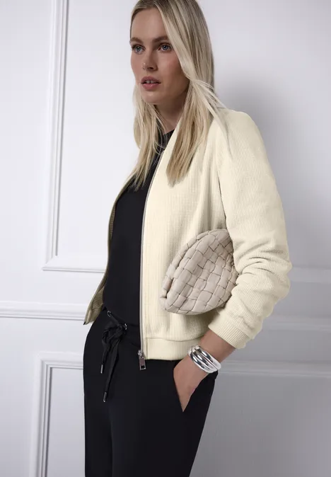 Veste structurée chatoyante soft beige