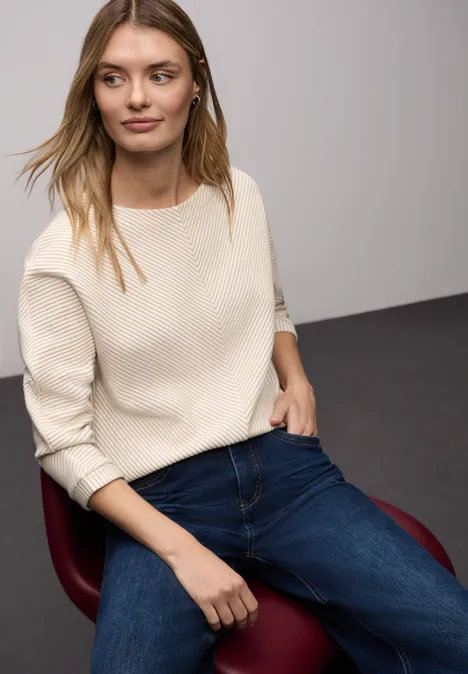 T-shirt structuré deux tons off white T-shirt structuré deux tons off white