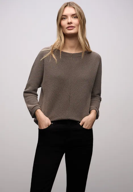 T-shirt structuré deux tons darkest brown