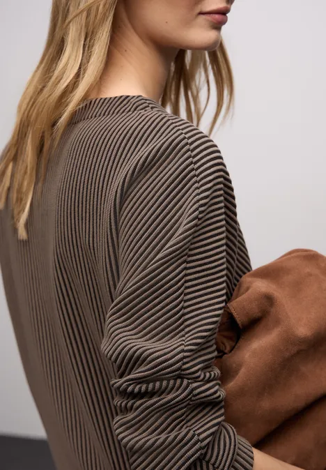 T-shirt structuré deux tons darkest brown