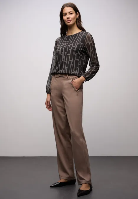 Chemise en maille à motifs darkest brown