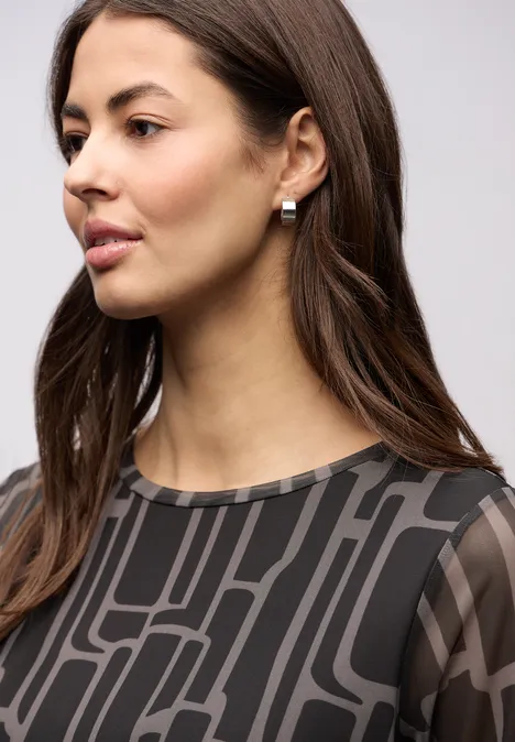 Chemise en maille à motifs darkest brown