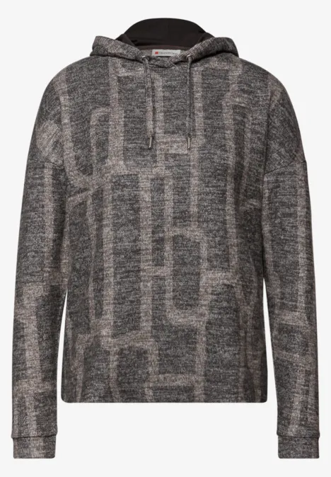 Gemusterter Hoodie Shirt darkest brown Gemusterter Hoodie Shirt darkest brown