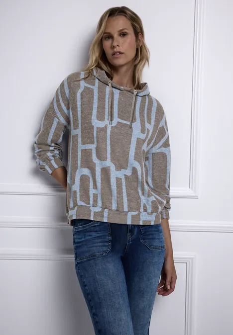 Gemusterter Hoodie Shirt frosted blue Gemusterter Hoodie Shirt frosted blue