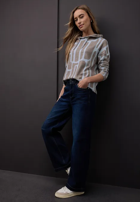 Gemusterter Hoodie Shirt frosted blue Gemusterter Hoodie Shirt frosted blue