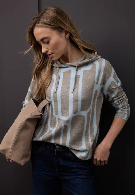 Gemusterter Hoodie Shirt frosted blue Gemusterter Hoodie Shirt frosted blue