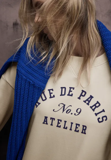 Shirt mit Wording cotton beige