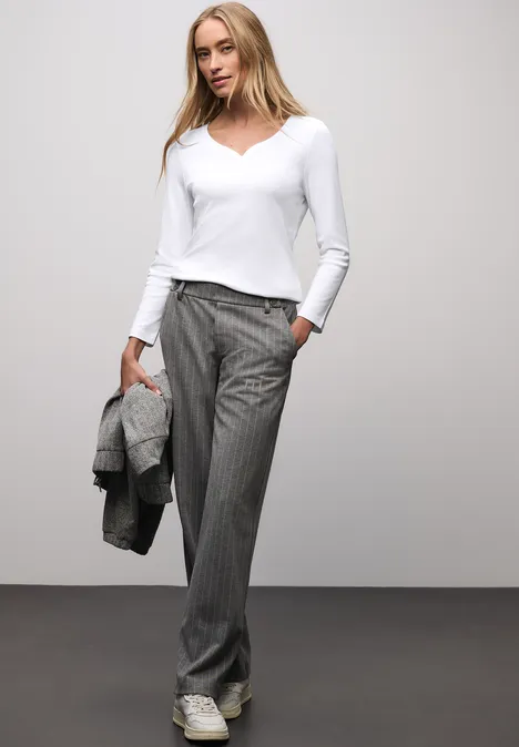 T-shirt basique avec détail de boutons White