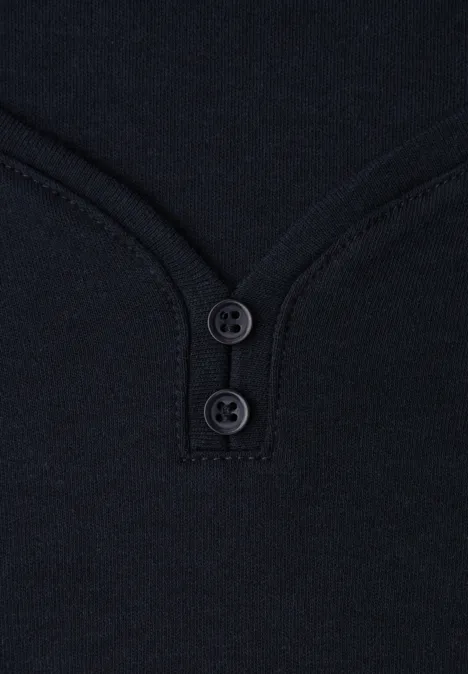 T-shirt basique avec détail de boutons deep blue