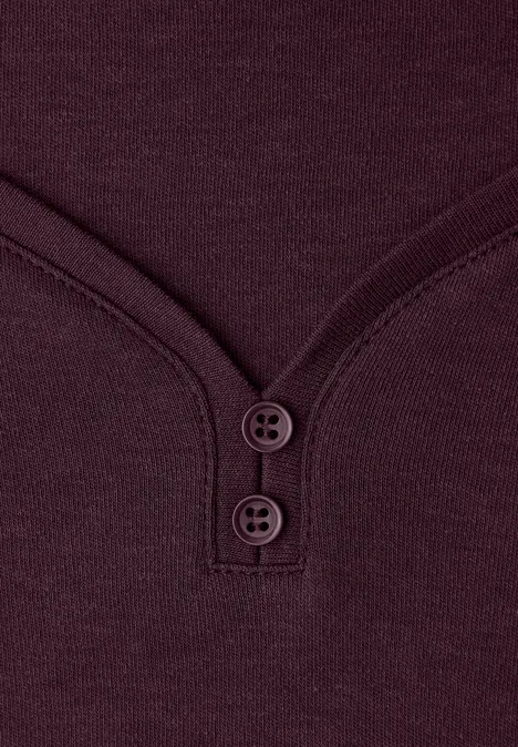 T-shirt basique avec détail de boutons Jazz Berry