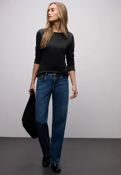 Shirt mit Knopfdetails Black Shirt mit Knopfdetails Black