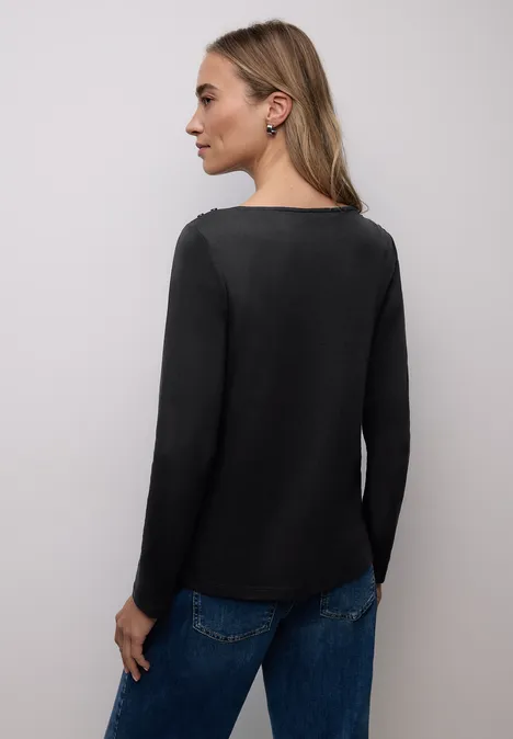 Shirt mit Knopfdetails Black Shirt mit Knopfdetails Black