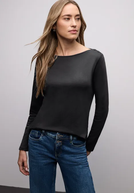 Shirt mit Knopfdetails Black Shirt mit Knopfdetails Black