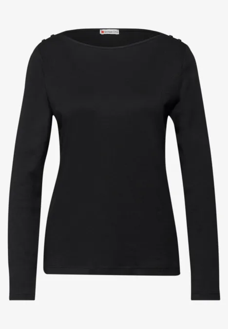 Shirt mit Knopfdetails Black Shirt mit Knopfdetails Black