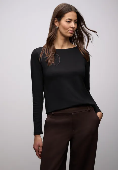 Shirt in Unifarbe Black Shirt in Unifarbe Black