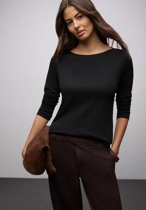 Shirt in Unifarbe Black Shirt in Unifarbe Black