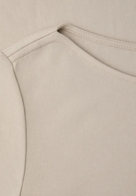 Shirt in effen kleur cotton beige